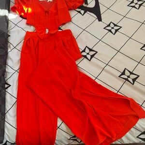 Elegant Red/Orange Women's Jumpsuit